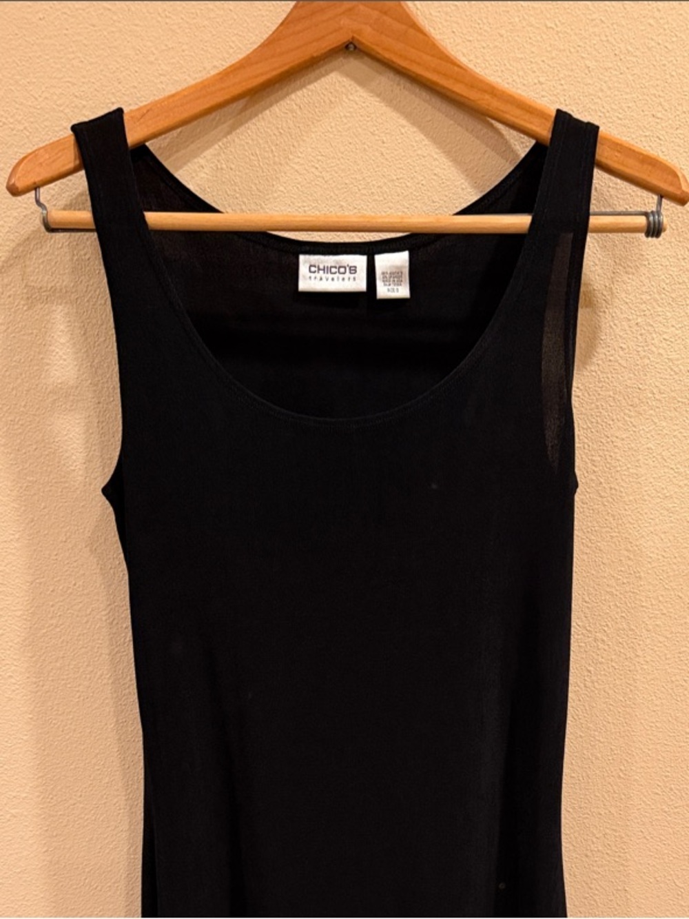Chico's Travelers Black Sleeveless Drop Waist Midi Dress Size 0 (looks M or L)